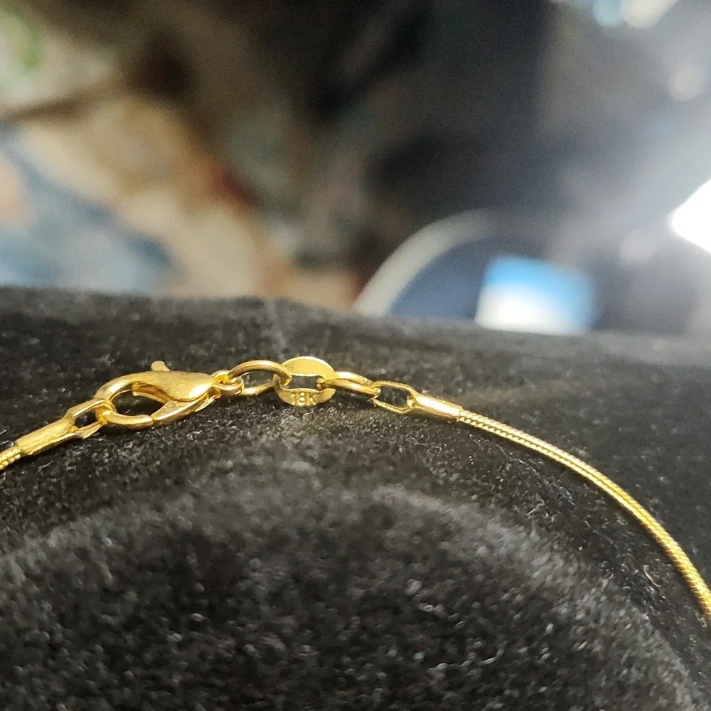 Chanel Authentic Stamped Gold And Black Quilted Pendant 18 Karat Gold Necklace - Picture 5 of 5